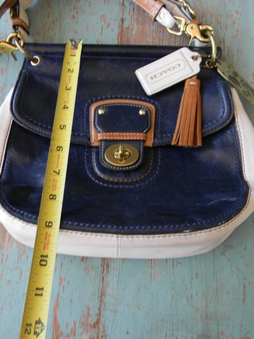 Coach 70th Anniversary Legacy Willis 19031 Navy Leather Colorblock Crossbody - Picture 4 of 10
